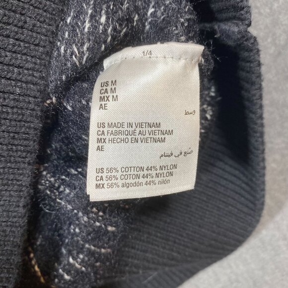 INC Striped Knit Striped Fuzzy Sweater Black & White Cotton Blend Womens size M - Picture 5 of 10